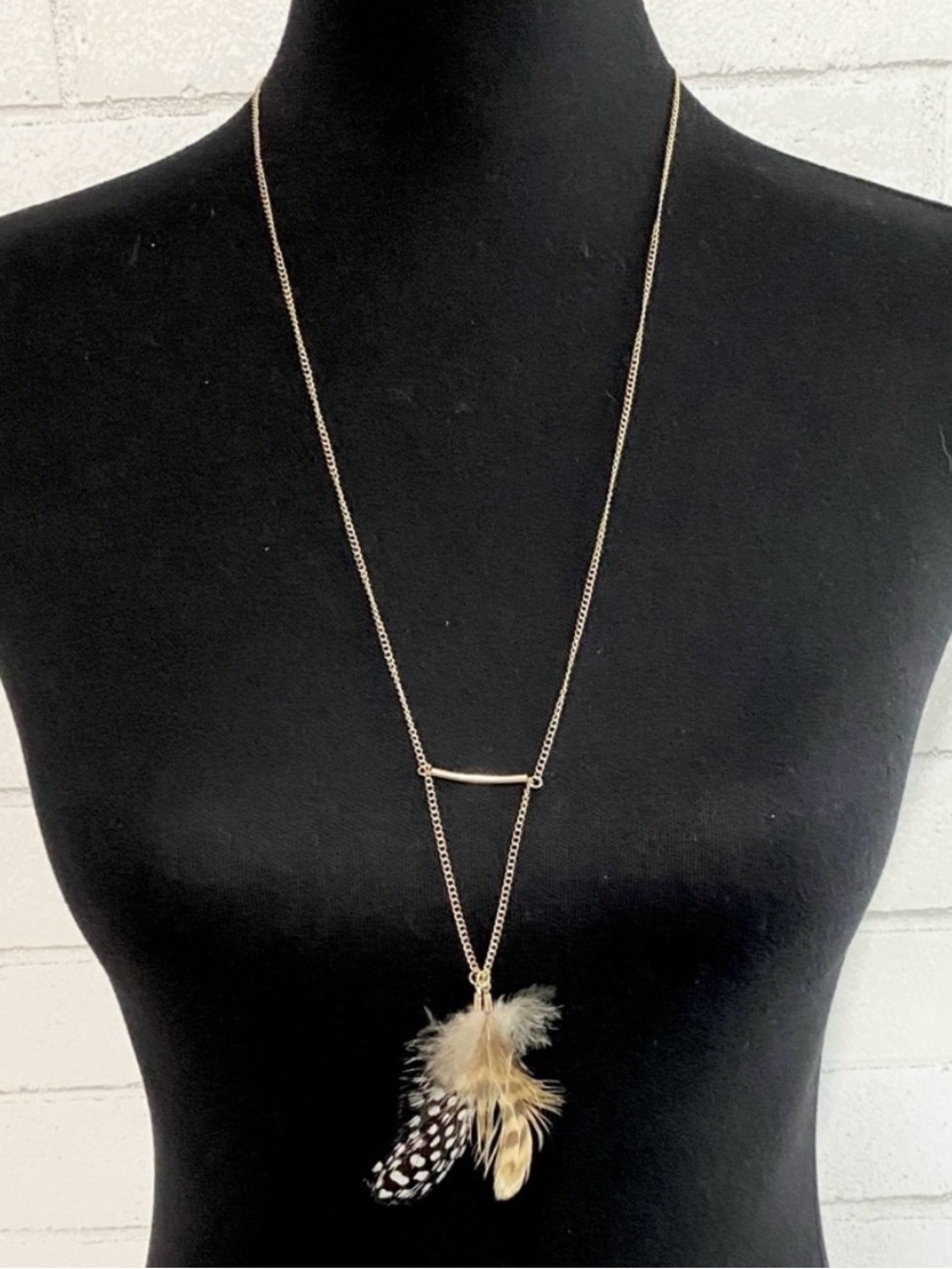 J.Crew Feather Pendant Necklace